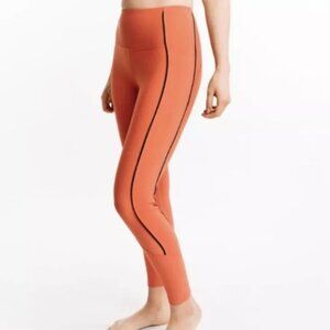 Zyia Burnt Orange Ribbed Premium 7/8 Athletic Leggings Cheer, Size 8-10 (Large)